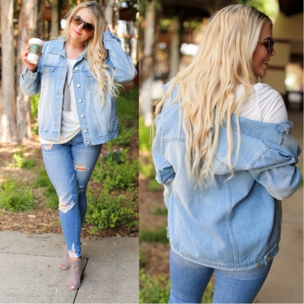 PLUS Light Denim Jean Jacket